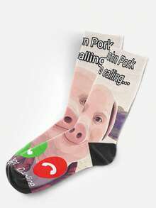Cool 360° Printed Men's Socks - Streetwear Socks,John Polk Is Summoning,Colorful,Funny Socks, Fit Daily, Holiday & Party Occasions,Father's Gift - Apricot - View 7