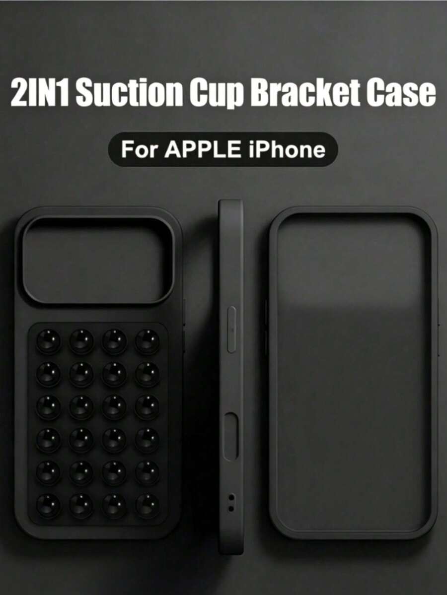 Upgraded 2-In-1 Suction Cup Phone Case Stand, Compatible With 16/15/11/12/13/14/17 Pro Max Plus/17 AIR, Shockproof Back Cover Accessory, Compatible With Samsung Galaxy S26 S25 S24 S22 S21 S23 Ultra Phone Case - Black - View 1