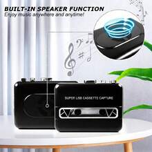 1pc Vintage Portable Cassette Player - Cassette To MP3 Converter With Auto Reverse, Dual Power (USB/Battery) And Built-In Speaker, Plug And Play, Compatible With Windows/IOS Systems, Comes With Earphones, High Fidelity Stereo, Suitable For Nostalgic Travel, Sports, Office And Other Occasions, Can Save Vintage Cassette Collection - Ideal Gift For Music Lovers - View 2