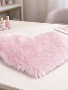 Heart-Shaped Round Plush Nail Art Desk Mat, Soft Plush Nail Support Pad, Fluffy Photography Background Prop, Suitable For Nail Salon Tabletop Decoration - Multicolor - View 8