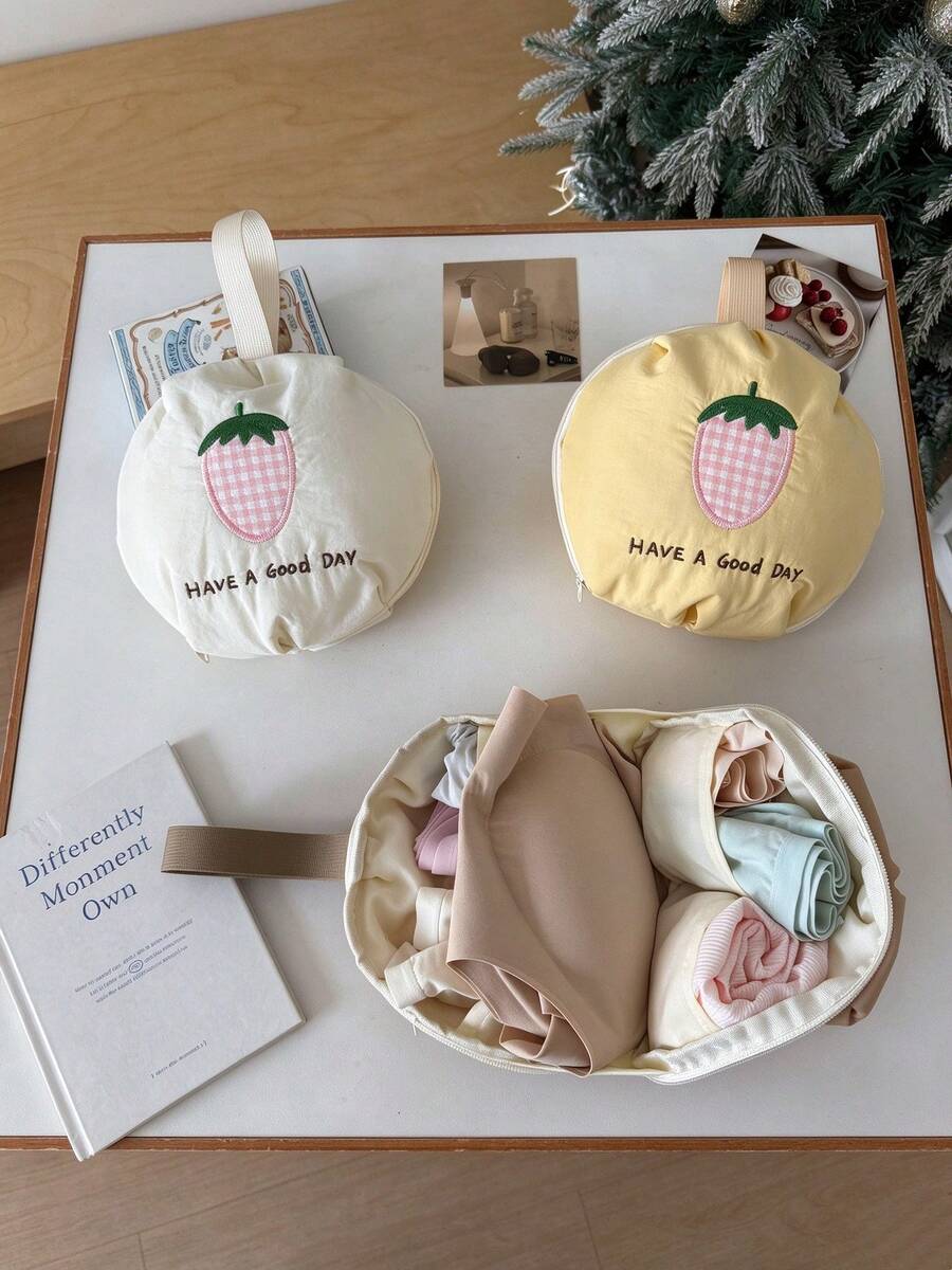 Strawberry Design Pattern Bra Storage Bag Underwear Storage Bag Clothes ...