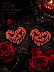 1 Pair Evil Pumpkin Y2K Nipple Covers, Suitable For Holiday Celebrations - Multicolor - View 1