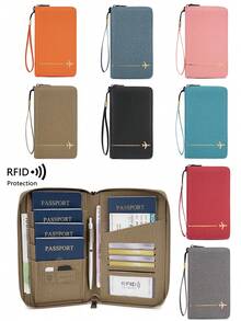 New RFID Anti-Theft Passport Holder Hollow Creative Airplane Passport Bag Multi-Function Fashion Portable Zipper Document Pouch - Multicolor - View 2