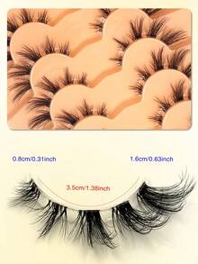 ENCHUW 7 Pairs Eyelashes Natural Look Wispy Cross Eye Lashes Clear Band Lashes 3D Fluffy Soft Lashes Extension False Eyelashes - Black - View 4