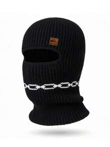 1pc Unisex Multi-Functional Warm Knitted Balaclava Hat, Autumn/Winter Thermal Headwear For Daily Outdoor Cycling - Multicolor - View 9