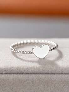 1pc Romantic Ring Women Wedding Engagement Party Jewelry Valentine's Day Gift - Silver - View 1