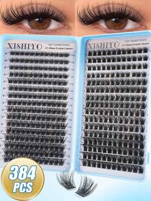 XISHIYO 640/544/384pcs D Curl Fluffy False Eyelashes Set, Dense Voluminous DIY Segmented False Eyelashes, Includes Tools, Enlarges Eyes, Lightweight And Reusable, Large Capacity Single Cluster Eyelashes Set, Soft Natural Mixed Style Eyelashes - Multicolor - View 4