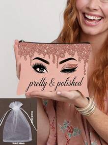 2D-Print Storage Pouch, Reusable Cosmetic Organizer, Lightweight Organizer For Cosmetics And Toiletries, Zippered Makeup Bag, Lightweight Coin Purse, Storage Pouch. - Multicolor - View 13