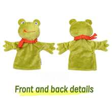 1Pc Cute Green Frog Hand Puppet Plush Toy Kindergarten Puppet Show Prop Storytelling Role Play Interactive Teaching Aid Soft Short Plush Movable Hands Christmas Birthday Gift Random Style - Multicolor - View 7