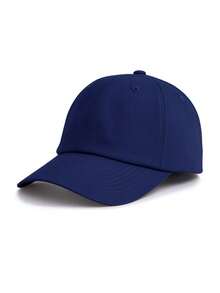 1pc Unisex Baseball Cap Trucker Hat Funny Solid Color Minimalist Casual Adjustable Baseball Cap, Suitable For Daily Wear And Outfit - Navy Blue - View 5