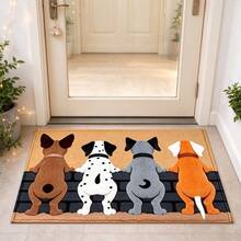 1pc Kitchen Floor Mat, Soft Faux Cashmere Material, Anti-Slip Dog Mat, Bathroom Door Mat, Kitchen Anti-Slip Mat, Entryway Door Mat, Bedroom Door Mat, Suitable For Multiple Scenes Anti-Slip Floor Mat, Room Decor, Holiday Gift - Multicolor - View 3