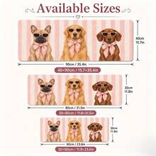 Pink Fashion Glasses Dog Extended Mouse Pad, French Bulldog Golden Retriever Dachshund Bow Illustration Large Desk Mat, Non-Slip Smooth Fabric + Natural Rubber, Suitable For Home Office Gaming Study Desk, 4 Sizes Available - View 5