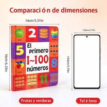 Educational Spanish Numbers Board Book 1 To 100 Counting Learning Book With Colorful Illustrations For Parent Child Learning Sessions Vocabulary Building Gift - Multicolor - View 2