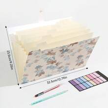 1pc A4 Elegant Accordion File Organizer, Document Divider, Includes 1 Label Sticker, Office Document Storage, File Folder - Single Piece - View 5