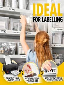 5/3/1rolls Magnetic Tape Roll, Adhesive, Suitable For Whiteboards And Refrigerator Organization - Set - View 2