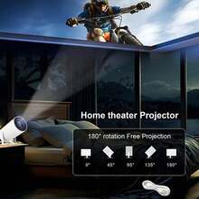 Android 14 Flagship Smart Projector 5000 ANSI Lumens 4K UHD Support Auto Focus Auto Keystone Correction WiFi6 Bluetooth 5.3 Low Latency Gaming Ultra Quiet Portable Home Theater Projector Suitable For Office Education Compatible With 5V 2A/3A Charger Includes Data Cable - White - View 6