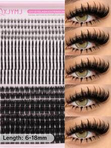 312pcs DIY Single Cluster False Eyelashes Set, D-Curl Lash Extension Kit, 3 Styles Voluminous Fluffy Cat Eye False Lashes, Waterproof Lightweight Single Cluster Eyelashes, Suitable For Daily Makeup, Party, Travel And More Occasions - DD - View 2