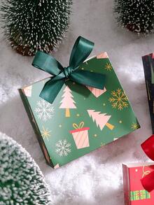 10pcs/Set Christmas Gold Foil Square Gift Box/Creative Candy Gift Box - High-End Printed Christmas Tree Gift Box - View 10