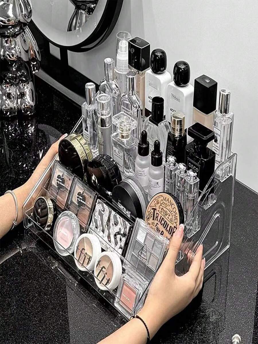 7-Tier/5-Tier/3-Tier Transparent Acrylic Multi-Layer Nail Polish Display Rack, Cosmetic Sample Storage Organizer, Glasses Holder, Photo Frame, Jewelry Stand, Storage Box, Suitable For Home Living Room Office Decor, Bedroom Desktop Organization, Birthday Gift - Clear - View 1