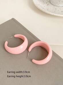 1 Pair New Angola Red Letter C Retro Chic Minimalist Earrings, Vintage Street Y2K Fashion Accessory, Suitable For Graduation, Birthday, Party, Mother's Day, Valentine's Day, Christmas, New Year, Daily Wear - Letter - View 16