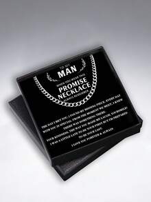 1pc Promise Necklace Chain For Men, With Card And Gift Box, Birthday Gift, Christmas Gift - To My Man - View 6
