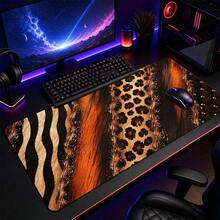 1pc Luxury Animal Print Patchwork Desk Mat, Multi-Purpose Vanity Table Protector, Nail Art Mat, Large Desktop Mouse Pad For Women Bedroom & Gaming Desk, S/M/L/XL - View 11