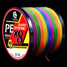 YACUMA 1000M 8 Strand Braided PE Fishing Line, High Strength Polyethylene, Super Powerful & Abrasion Resistant, Multicolor - Multicolor - View 1