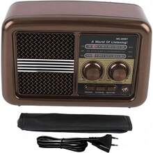 Rádio Portátil M-K-499BT Estilo Retrô Bluetooth Usb Fm/am - Bingo - Multicolorido - Visão 1