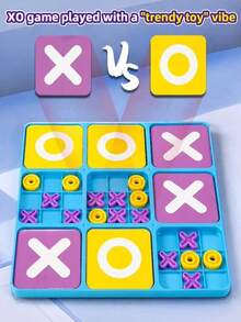 Fun Upgraded Tic Tac Toe Board Game. Made Of High-Quality ABS Plastic, Smooth Edges Won't Hurt Hands. Rich X/O Accessories, Suitable For Multi-Player Play, Helps Children Develop Strategic Thinking And Concentration. Perfect For Parent-Child Interaction And Friends Gathering, Comes In A Beautiful Gift Box, A Fun Educational Tabletop Game. - Multicolor - View 9