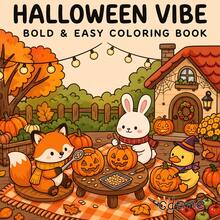 GDTME 2027 New Halloween Atmosphere Coloring Book, 20*20cm Square Format, 24 Pages. Interior Features Cute Fox, Rabbit, And Little Yellow Duck Carving Pumpkins In Autumn Illustrations, Bold Lines For Easy Coloring. Suitable For Teenagers' Daily Leisure And Relaxation, Can Be Used As A Creative Small Gift. - LJ-325 (Halloween Atmosphere) - View 12