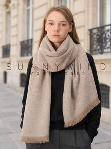 1pc Women's Gradient Gold Thread Sequin Minimalist Fashion Elegant Wool Scarf For Autumn/Winter Daily Wear - Mika - View 6