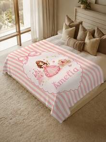 1pc Customized Name Bed Blanket, Personalized Bedding Blanket, Personalized Blanket, Cute Blanket, Comfortable Blanket, Home Gift, Birthday Gift, Christmas Gift, Personalized Gift, Gift For Son/Daughter, Gift For Friend - Style 2 - View 2