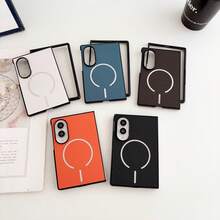 Magnetic Leather Foldable Phone Case Compatible With Iphone DUO Fold 7 8 8 Ultra - Coffee - View 6
