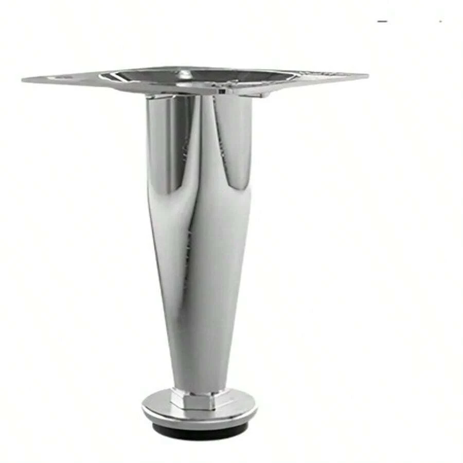 8x Pé Cônico Para Moveis 100mm 10cm Regulagem Cromado Forte - C - Visão 1