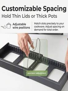 Adjustable Pot Lid Storage Rack, Suitable For Cabinets, Drawers And Countertops, Extra Large Capacity Kitchen Rack Can Hold Up To 10 Items, Sturdy Kitchen Utensil Rack Keeps Kitchen Organized - Multicolor - View 10