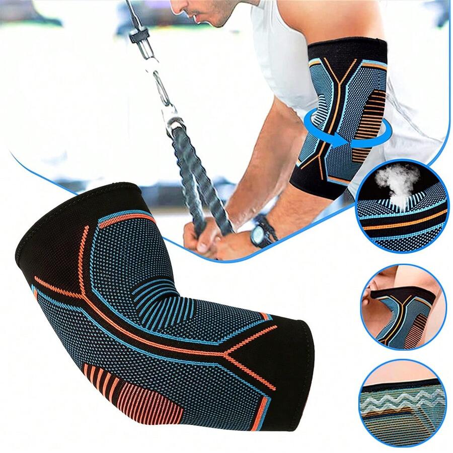 1pc Elbow Compression Sleeve, Tennis Elbow And Golfer's Elbow Support, Breathable Elastic Sports Elbow Guard, Unisex, Suitable For Basketball, Running, Cycling, Tennis, Badminton