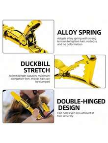 1pc Professional Crocodile Clip, Ideal Tool For Hairstylists In Salons And Barbershops, Suitable For Hair Cutting And Styling - Multicolor - View 2