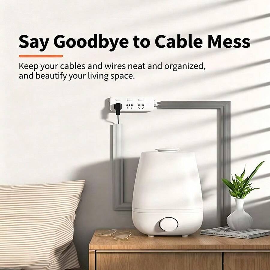 Penutup Kabel Lantai Perekat Diri, Penutup Kabel PVC Datar, Saluran Kabel Fleksibel, Sembunyikan Kabel dan Kabel Ethernet yang Terbuka, Saluran Kabel Lantai Anti-Tersandung - Grey - View 1