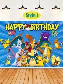 bandai Birthday Party Backdrop Fabric, 4 Styles To Choose From, High-Definition Character Prints, Can Be Hung, Suitable For Birthday Parties, Holidays, Etc. As A Stage Decoration, Creating A Strong Atmosphere For Taking Photos And Posting. - Multicolor - View 15