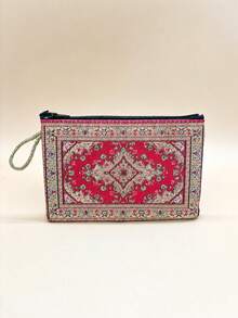 Vintage Style Gold Thread Embroidered Zipper Wallet, Suitable For Daily Use, Size 4*6 Inches, Women's Wallet, Mini Wallet, Coin Purse, Travel Wallet, Wristlet, Suitable For Specific Holiday Gifts - Multicolor - View 10