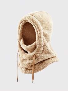 1/2pcs Kids Plush Balaclava Hood, Adjustable Drawstring, Multiple Soft Colors, Winter Outdoor Warmth, Suitable For Skiing, School And Snow Play - Multicolor - View 12