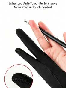 1pc/1pair(2pcs) Artist Painting Gloves - Breathable Fabric, 3-Layer Protection, 2-Finger Design, Suitable For Sketching, Oil Painting And Digital Art, Ambidextrous, Stain-Resistant, Wear-Resistant, Sweat-Resistant - Drawing Glove - View 5