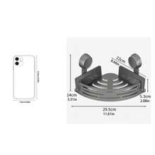 No-Drill Suction Cup Corner Bathroom Shelf - Double Layer Rust-Proof Plastic Triangle Storage Rack, Suitable For Shower Area, Bathtub And Sink; Space-Saving Bathroom Storage Solution, Stylish Appearance, Painted Surface, Rust-Proof And Durable Material. - Multicolor - View 11