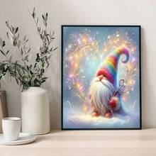 1PC DIY 5D Diamond Painting Kit Gnome Pattern - Round Full Diamond Art Mosaic Craft, Home Wall Decor, Unframed - No Frame - View 2