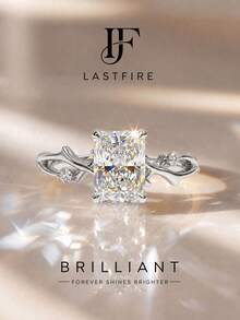 1pc Moissanite Ring, Unique 2CT Branch Style Rectangular Ring, Suitable For Women Engagement And Daily Wear - Branch Moissanite Ring - 2CT - View 4