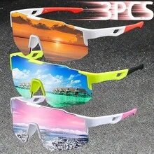 WSZ 3PCS Latest Sport Glasses Are Designed With Neutral One-Piece Lens Oversized Style And Are Essential Accessories For Various Outdoor Activities - Multicolor - View 6