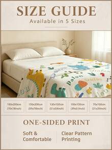 1pc Customized Name Blanket, Personalized Bed Blanket, Jungle Dinosaur, Animal Personalized Blanket, Tropical Jungle, Can Print Name, Personalized Blanket, Cute Blanket, Comfortable Blanket, Home Gift, Birthday Gift, Christmas Gift, Personalized Gift, Gift For Son/Daughter, Gift For Friend - Style 2 - View 7