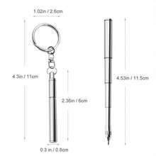 Mini Stainless Steel Keychain Ballpoint Pen, Neutral Ink, Portable Pocket Pen With Built-In Clip For Keys And Backpacks, Screw-On Cap Design, Secure Cap, Durable And Drop-Resistant, Compact Space-Saving, Emergency Writing, Suitable For Outdoor Travel And Office Notes, Metal Texture - Rectangle - View 2