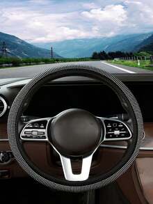 1pc Shiny Rhinestone Crystal Diamond Steering Wheel Cover, Breathable Non-Slip Car Steering Wheel Protector (Fits 14.2"-15.3" Inches) - Multicolor - View 3