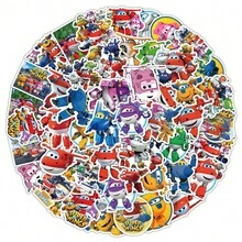 Hasbro 50pcs Cute Cartoon Super Wings Doodle Stickers For Desk, Phone Case, Water Cup, Notebook, Children Reward Stickers - Multicolor - View 6